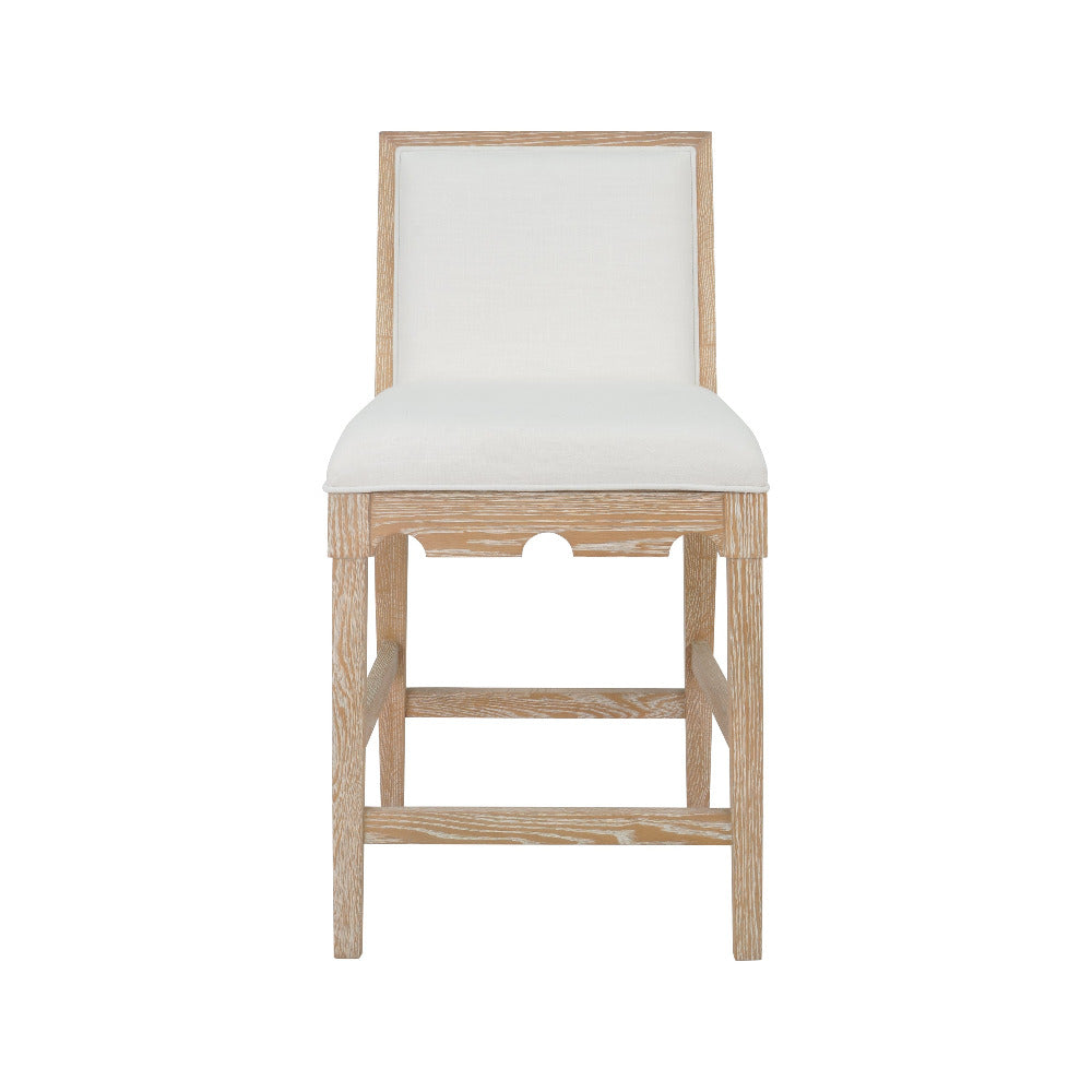 Lancaster Oak Counter Stool - performance fabric upholstery