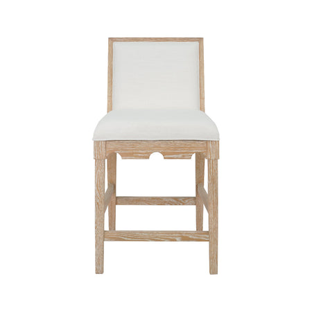 Lancaster Oak Counter Stool - performance fabric upholstery