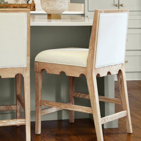 Lancaster Oak Counter Stools styled in kitchen