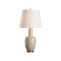 Leighton Sand Ceramic Table Lamp illuminated
