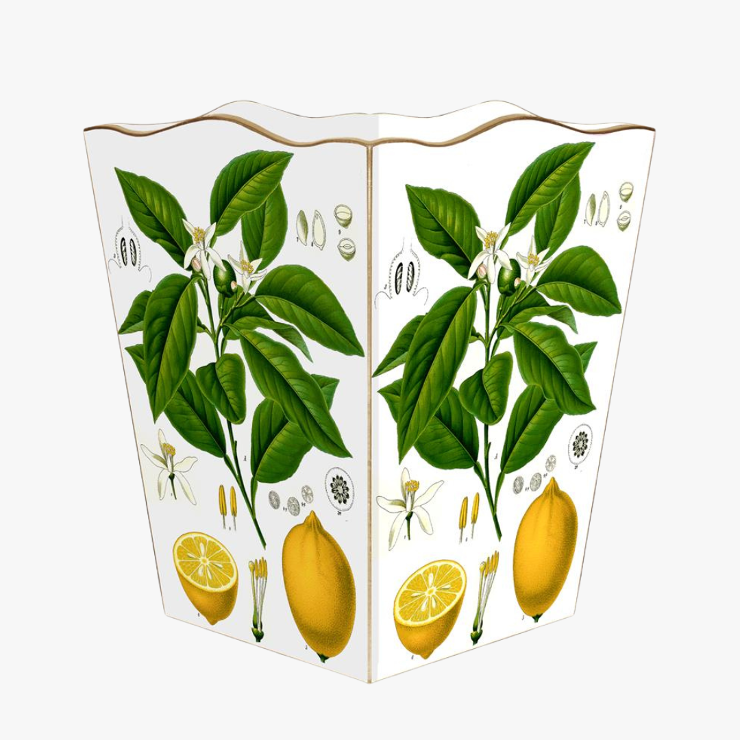 Lemon Blossom Wastebasket