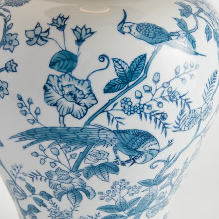 Leona Aviary Table Lamp bird pattern closeup