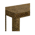 Leopard Hide on Hair Console Table nailhead details
