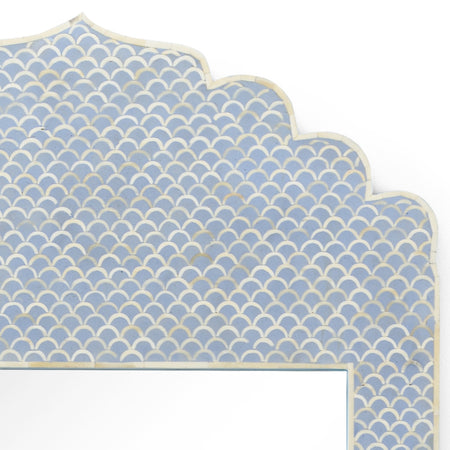 Light Blue Crown Bone Inlay Mirror closeup