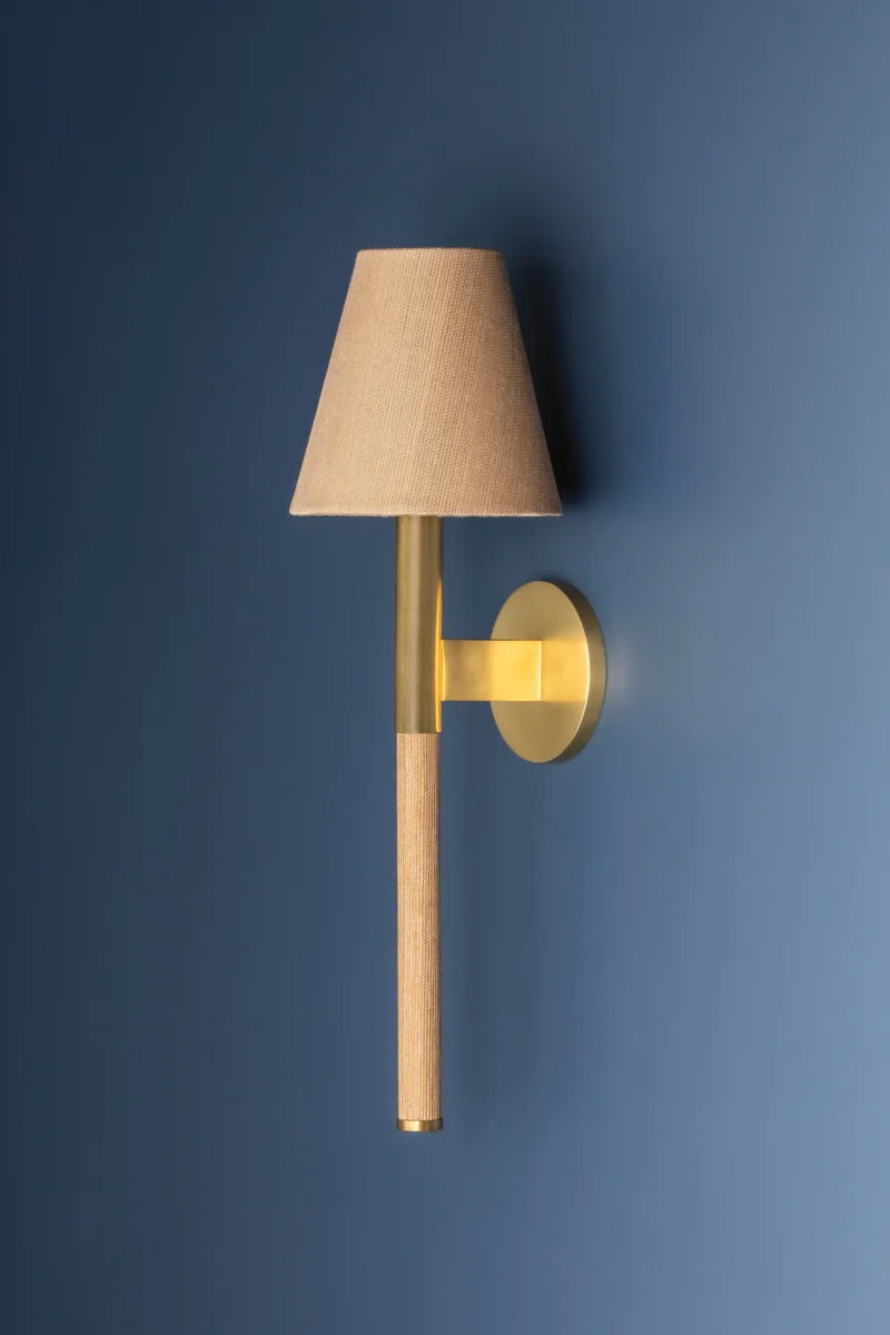Lindenwood Wall Sconce on blue wall
