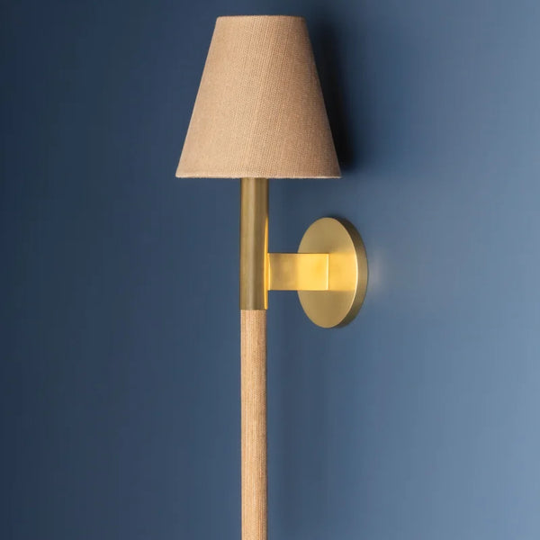 Lindenwood Wall Sconce on blue wall
