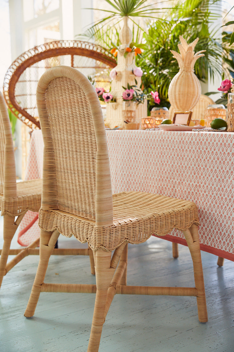 Linton Wicker Side Chair styled at table