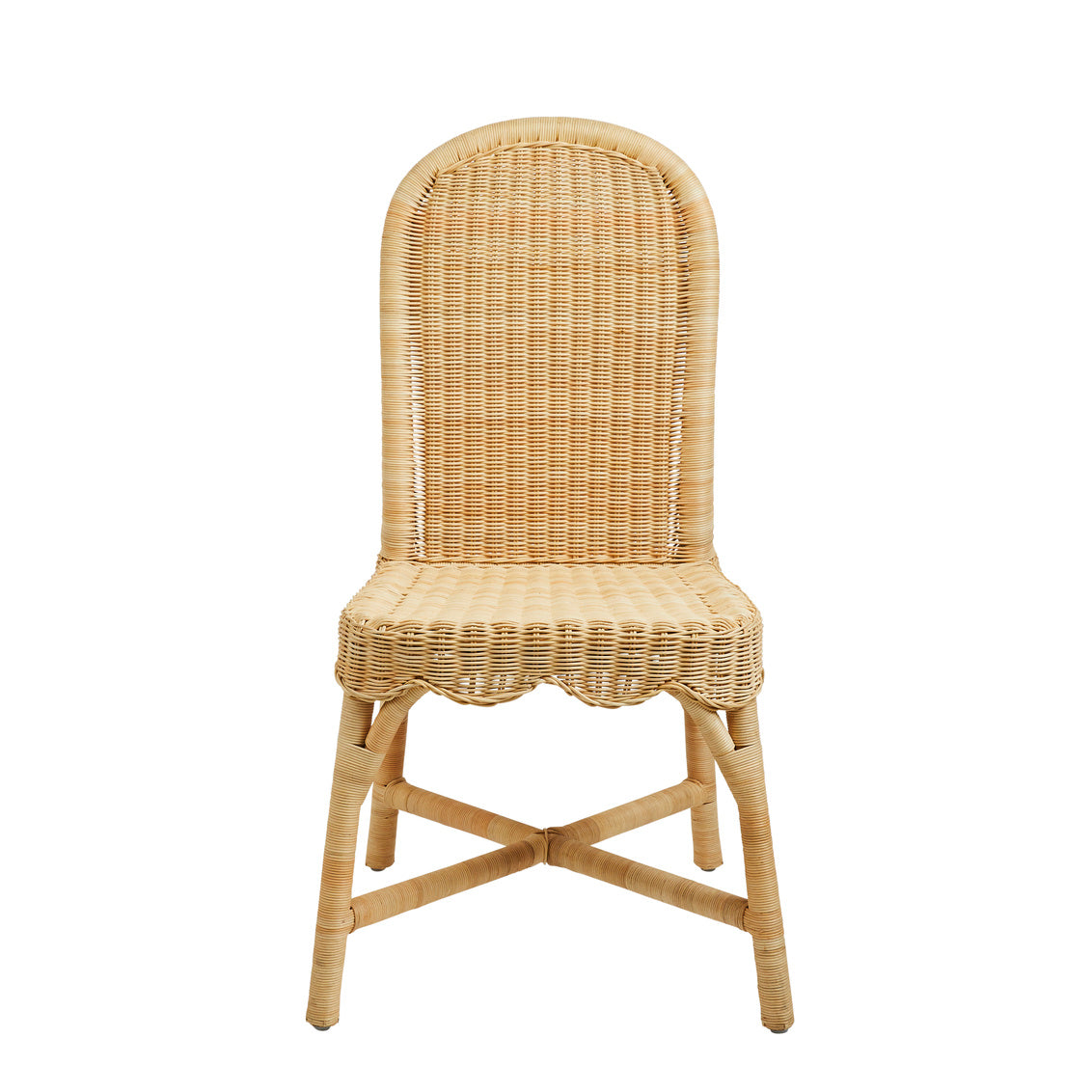 Linton Wicker Side Chair with scalloped edge seat