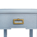 Litchfield Light Blue Matte Lacquer Side Table - brass hardware