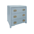 Litchfield Light Blue Nightstand - grasscloth and lacquer