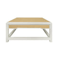 Litchfield Natural Grasscloth Coffee Table - hidden drawers
