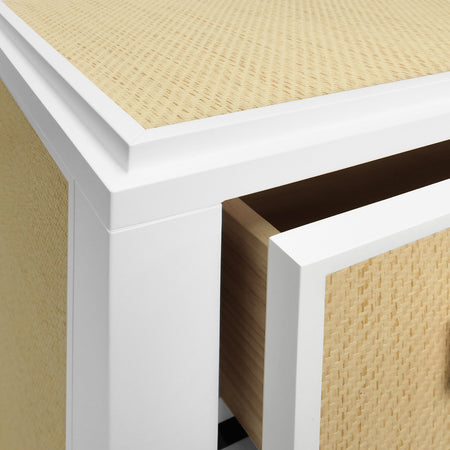 Litchfield Natural Grasscloth Nightstand -  corner closeup