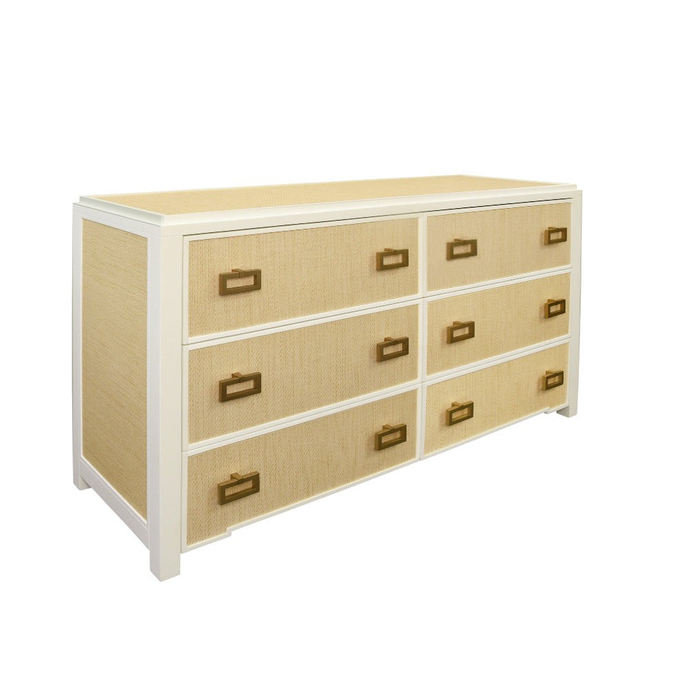 Litchfield Natural Grasscloth Six Drawer Dresser 