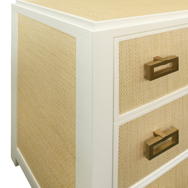 Litchfield Natural Grasscloth Six Drawer Dresser texture closeup