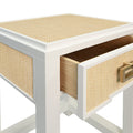 Litchfield Natural Side Table with open drawer