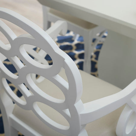 Loop white lacquer arm chair closeup