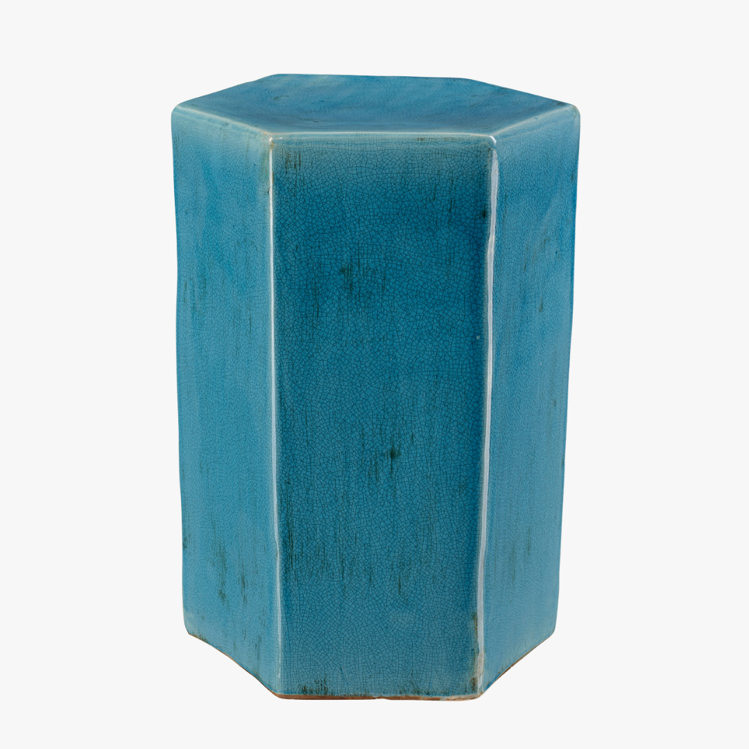 Lorenzo Azure Ceramic Side Table