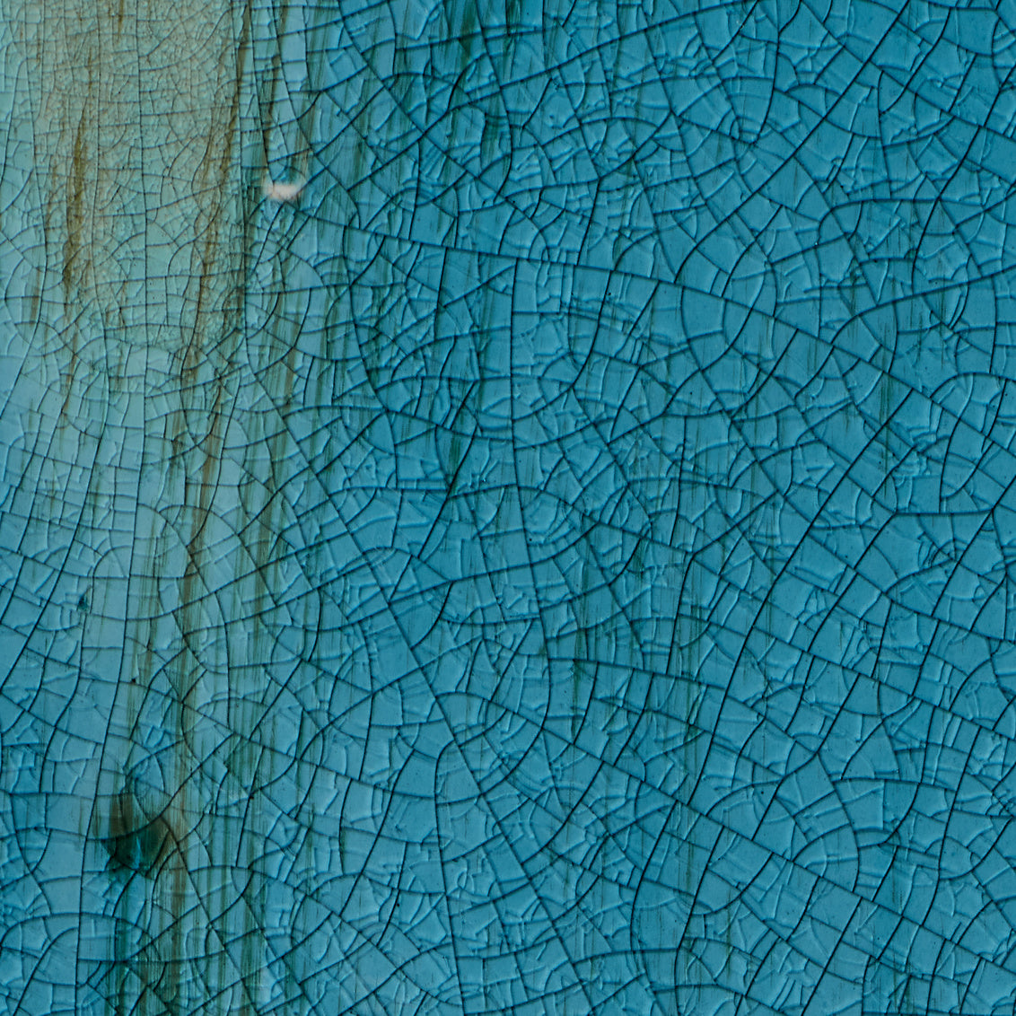 Lorenzo Azure Ceramic Side Table Crackle Finish