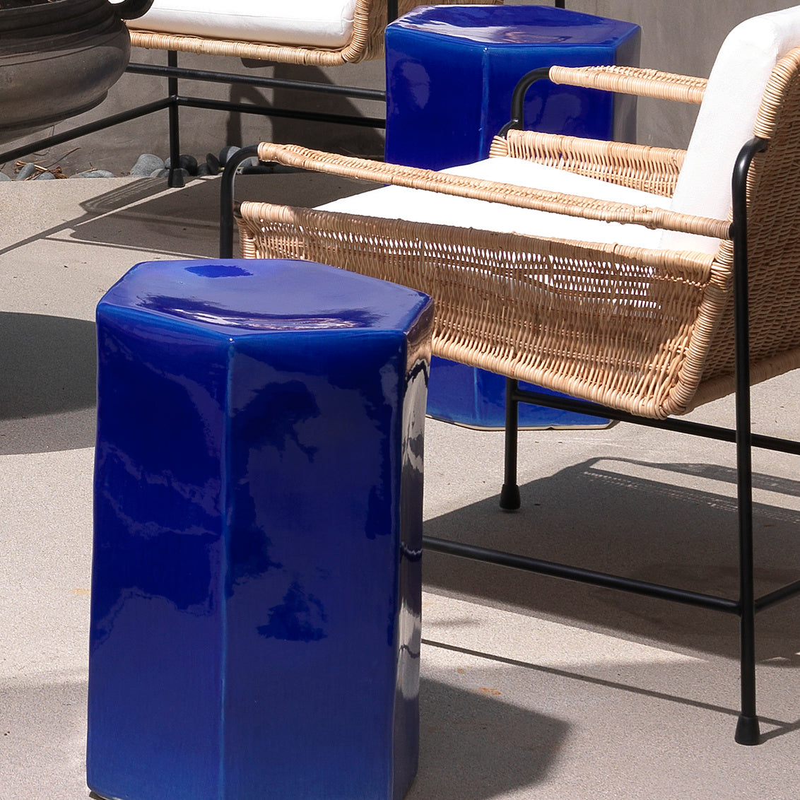 Lorenzo Cobalt Blue Garden Stools