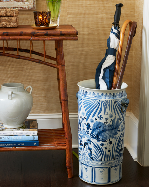 Lotus Fish Umbrella Stand - Shop Blue Chinoiserie - Dear Keaton Lotus Fish Umbrella Stand - Shop Blue Chinoiserie - Dear Keaton