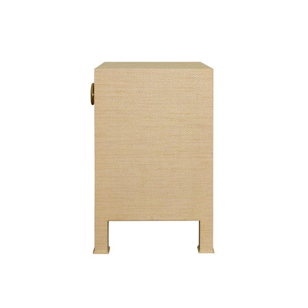 Miles Natural Grasscloth Side Table - Side View