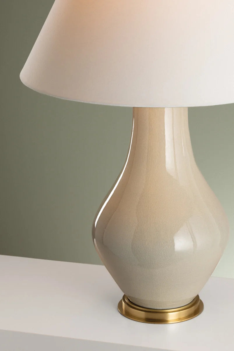 Hanslope Table Lamp - White linen Shade