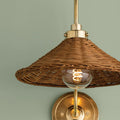 Kensington Rattan Wall Sconce closeup