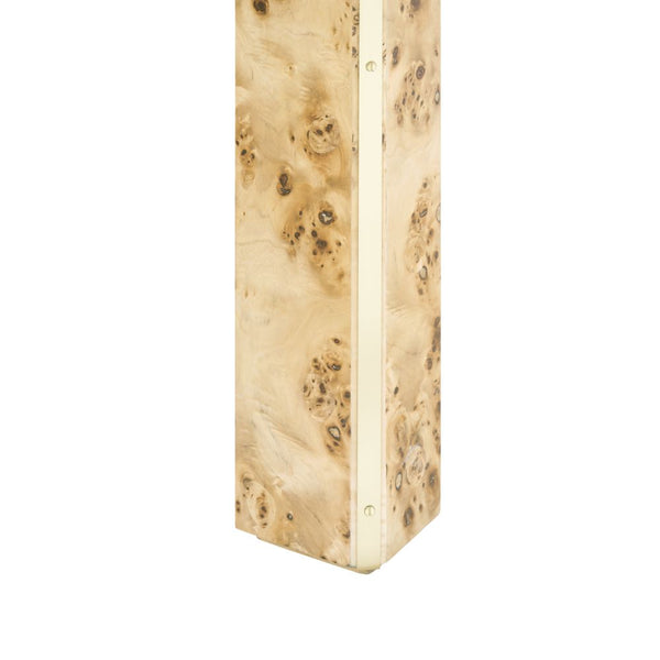 Marin Burl Side Table - brass trim leg