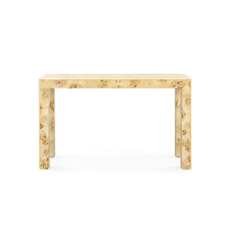 Marin Burl Console Table with brass edge