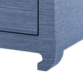 Zen Navy Grasscloth Side Table chow leg detail