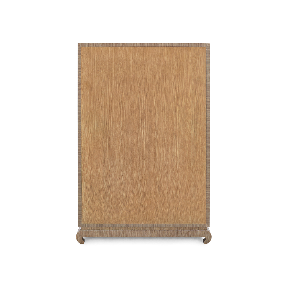 Zen Brown Grasscloth Tall Dresser unfinished back