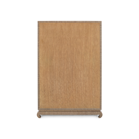 Zen Brown Grasscloth Tall Dresser unfinished back