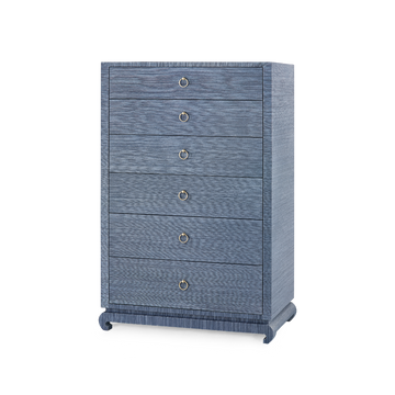 Zen Navy Grasscloth Tall Dresser Zen Navy Grasscloth Tall Dresser