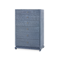 Zen Navy Grasscloth Highboy Dresser