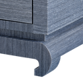 Zen Navy Grasscloth Tall Dresser Chow Foot