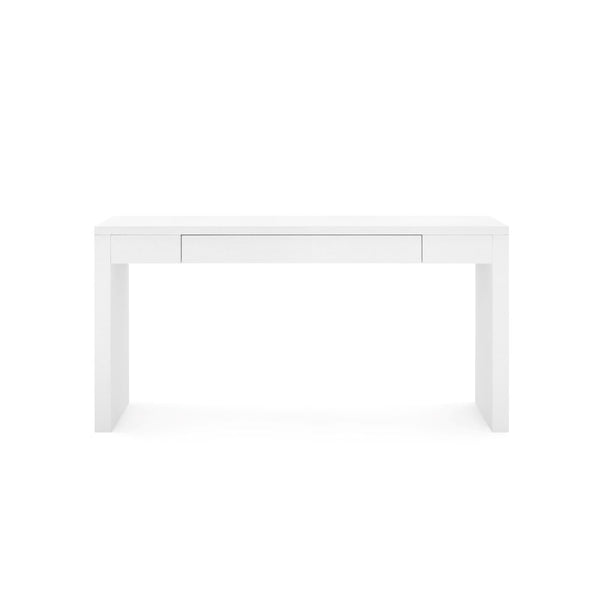 Madison White Grasscloth Large Console