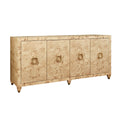 Maddox Four Door Burl Wood Buffet with horsebit hardware