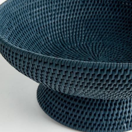 Mandalay Navy Offering Pedestal Bowl  Texture Closeup