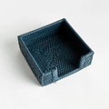 Mandalay Navy Woven Rattan Cocktail Napkin Basket