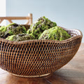 Mandalay Scalloped Edge Bowl - styled with moss balls