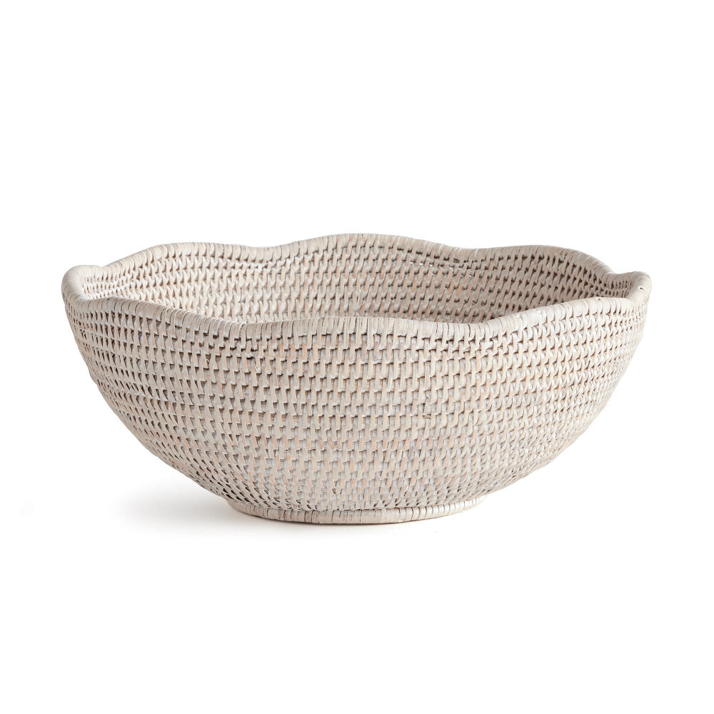 Mandalay Scalloped Edge Bowl - whitewash