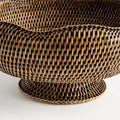 Mandalay Scalloped Footed Woven Rattan Bowl 