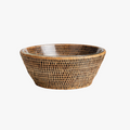Mandalay Serving Bowl - warm brown rattan