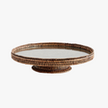 Mandalay Serving Stand - woven warm brown rattan