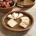 Mandalay Serving Tray - Warm Brown - styled with crackers and cheese