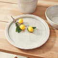 Mandalay Serving Tray with glass insert - whitewash - styled with lemon