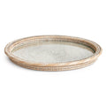 Mandalay Serving Tray with glass insert - whitewash