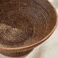 Mandalay Woven Rattan Offering Pedestal Bowl closeup