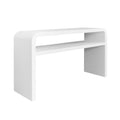 Manry White Linen Console - waterfall edge