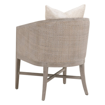 Mansfield Oatmeal Dining Chair - Barrel Back - Performance Fabric Cushion